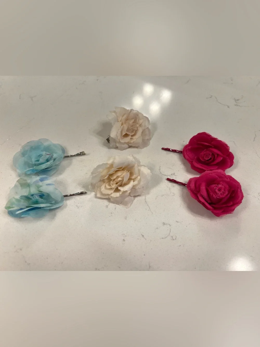 (6) Piece Faux Floral Hair Clip Bundle for Girls
